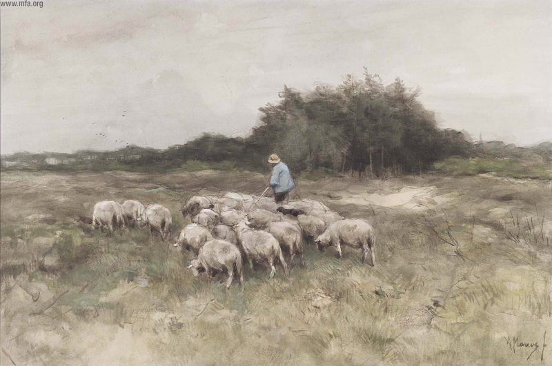 Title: Landscape with Shepherd and Sheep
[Click for larger image view]