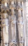 Chartres Cathedral; Matthew, Charlemagne (Constantine), Hildegard wife of Charlemagne; right embrasure jamb figures, right portal, west facade.
 
Click to enter image viewer

Use the Save buttons below to save any of the available image sizes to your computer.
