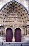 Reims; Calixtus, Nicaisius, Eutropia, Clovis, Remi, Job, Jesus Christ, bishops, patriarchs, popes, angels, demons; central portal of the north transept (Portal of Saints).
 
Click to enter image viewer

Use the Save buttons below to save any of the available image sizes to your computer.
