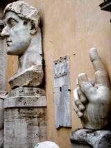 Head and Hands of Constantine, Capitoline Museum courtyard. 