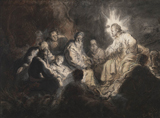 Christ and His Disciples in the Garden of Gethsemane. Rembrandt Harmenszoon van Rijn, 1606-1669