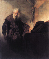 Paul at His Writing Desk.
 Rembrandt Harmenszoon van Rijn, 1606-1669

Click to enter image viewer

Use the Save buttons below to save any of the available image sizes to your computer.
