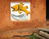 Fish Symbol on Shrine Wall. 