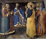 Stephen and the Dispute before Sanhedrin. Angelico, fra, approximately 1400-1455