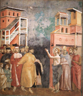 Francis renounces worldly goods. Bondone, Giotto di, 1266?-1337