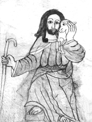 Jesus as shepherd with the lost sheep.
 Anonymous

Click to enter image viewer

Use the Save buttons below to save any of the available image sizes to your computer.
