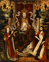 God the Father on a throne, with Mary and Jesus.
 
Click to enter image viewer

Use the Save buttons below to save any of the available image sizes to your computer.
