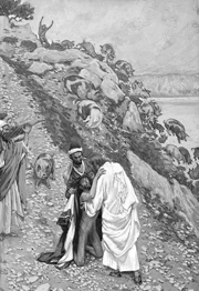 Jesus, the Gerasene, and the Unclean Spirits.
 Tissot, James, 1836-1902

Click to enter image viewer

Use the Save buttons below to save any of the available image sizes to your computer.
