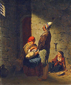 Gipsy Family in Prison. d'Unker, Carl (1828-1866)