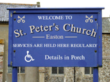 Welcoming Handicapped Information on Church Sign. 