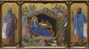Nativity with the Prophets Isaiah and Ezekiel. Duccio, di Buoninsegna, -1319?
