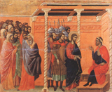 Pilate's First Interrogation of Christ. Duccio, di Buoninsegna, -1319?