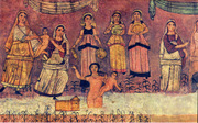Shiphrah, Puah, Jocheved, Miriam, Pharoah's Daughter, and the infant Moses. 