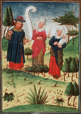 Elkanah and his two wives returning to Ramah. Master of the Feathery Clouds