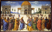 Christ gives the keys of the kingdom to Peter, detail.
 Perugino, approximately 1450-1523

Click to enter image viewer

Use the Save buttons below to save any of the available image sizes to your computer.
