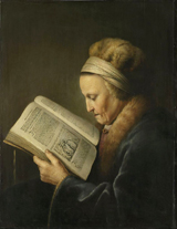 Old Woman Reading. Dou, Gerard, 1613-1675
