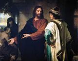 Christ and the Rich Young Ruler. Hofmann, Heinrich (Johann Michael Ferdinand Heinrich), 1824-1911