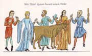 The Dance of the Golden Calf from the Hortus Deliciarum.
 Herrad, of Landsberg, Abbess of Hohenburg, approximately 1130-1195

Click to enter image viewer

Use the Save buttons below to save any of the available image sizes to your computer.
