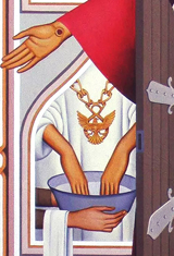 Pilate Washes His Hands, detail. Koenig, Peter