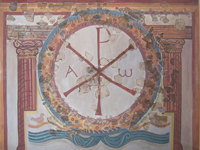 Christ Monogram at Lullingstone Villa house church. 