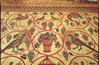Floor mosaic with Armenian inscription, St. Polyeuctos, Jerusalem. 