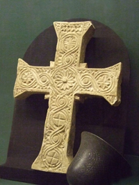 Coptic limestone cross from Thebes, Egypt. 