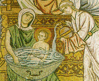 Mosaic from Daphni Monatery in Greece - midwives bathe the newborn Christ.
 
Click to enter image viewer

Use the Save buttons below to save any of the available image sizes to your computer.

