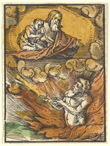 Rich Man in Hell and the Poor Lazarus in Abraham's Lap. Schäufelein, Hans, approximately 1480-approximately 1539