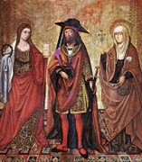 Lazarus between Martha and Mary. Maestro de Perea (fl. 15th century)