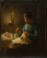 Woman Sewing beside her Sleeping Child.
 Millet, Jean François, 1814-1875

Click to enter image viewer

Use the Save buttons below to save any of the available image sizes to your computer.
