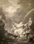 The Macklin Bible -- Noah's Sacrifice. Loutherbourg, Philippe-Jacques de, 1740-1812 ; Hall, John, 1739-1797