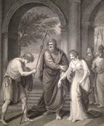 The Macklin Bible -- Saul Presenting His Daughter Merab to David. Woodforde, Samuel, 1763-1817 ; Delattre, Jean Marie, 1745 or 6-1840