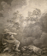 The Macklin Bible -- The Ascent of Elijah. Loutherbourg, Philippe-Jacques de, 1740-1812 ; Byrne, William, 1743-1805