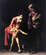 Madonna and Child with St Anne. Caravaggio, Michelangelo Merisi da, 1573-1610