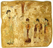 Fresco fragment from a Nestorian Christian church. 