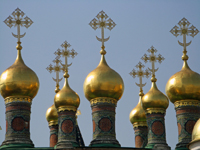 Cupolas of the Church of the Deposition of the Robe, Moscow. Masters of Pskov