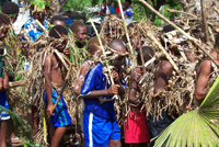 'At Pakarua Presbyterian the youth celebrate Palm Sunday in a traditional dance'. 