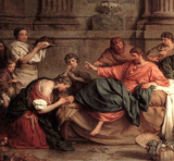 Anointing the Feet of Jesus in the House of Simon, the Pharisee. Subleyras, Pierre, 1699-1749
