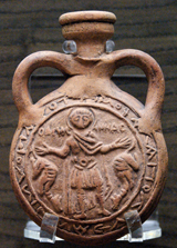 Pilgrimage flask in honor of Saint Menas. 