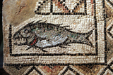 Christian sign of the fish in the museum in a Euphrasian church. 