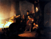 Judas Returning the Thirty Silver Pieces. Rembrandt Harmenszoon van Rijn, 1606-1669