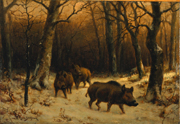 Wild Boars in the Snow. Bonheur, Rosa, 1822-1899