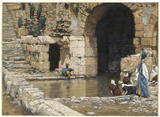 Blind Man Washes in the Pool of Siloam. Tissot, James, 1836-1902