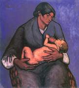 Gipsy Woman with Child. Tihanyi, Lajos, 1885-1938