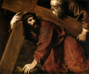 Christ falling while carrying the cross. Titian, approximately 1488-1576