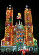 Vallarpadam Basilica, evening lights. 