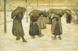 Women carrying sacks of coal in the snow. Gogh, Vincent van, 1853-1890