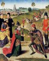 Meeting of Abraham and Melchizedek. Bouts, Dieric, 1415-1475