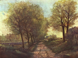 Alley of Trees Near a Small Town. Vogler, Paul
