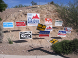 Arizona Eighth District Campaign Signs. 